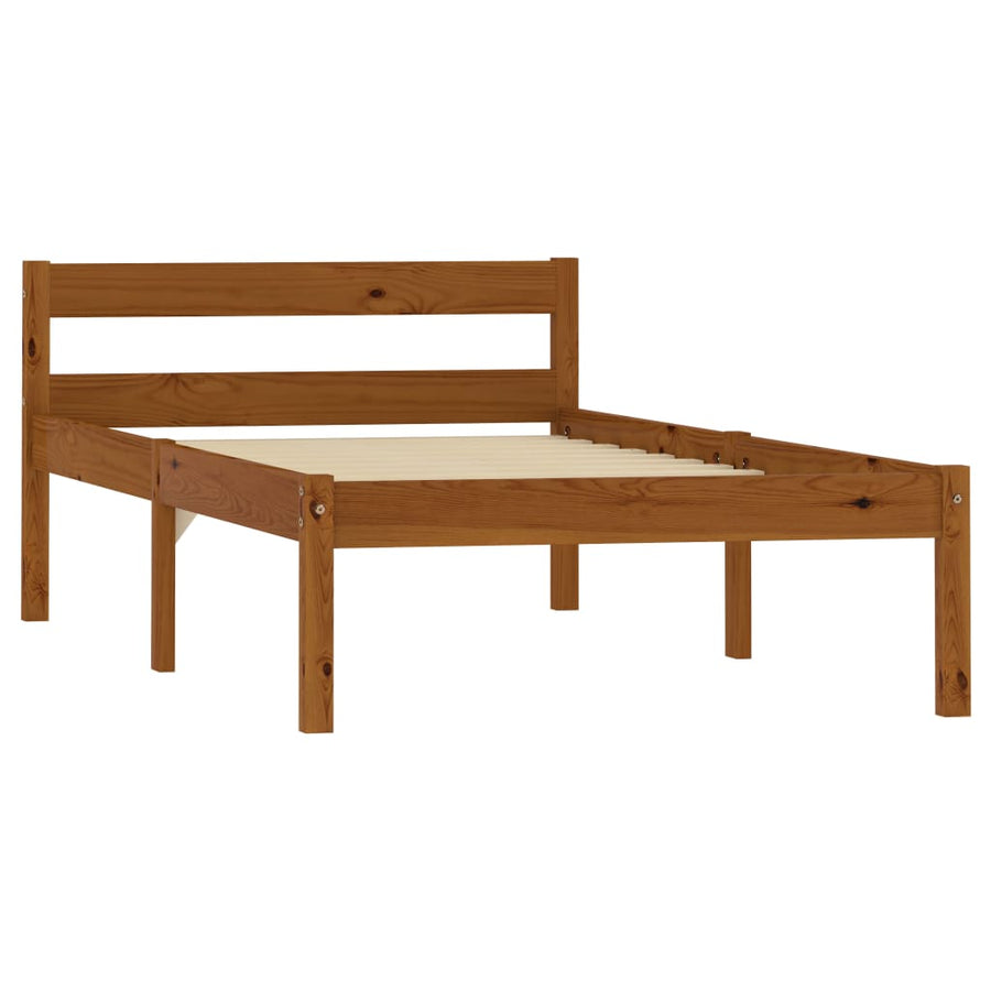 Bedframe Massief Grenenhout 100 x 200 cm Honingbruin