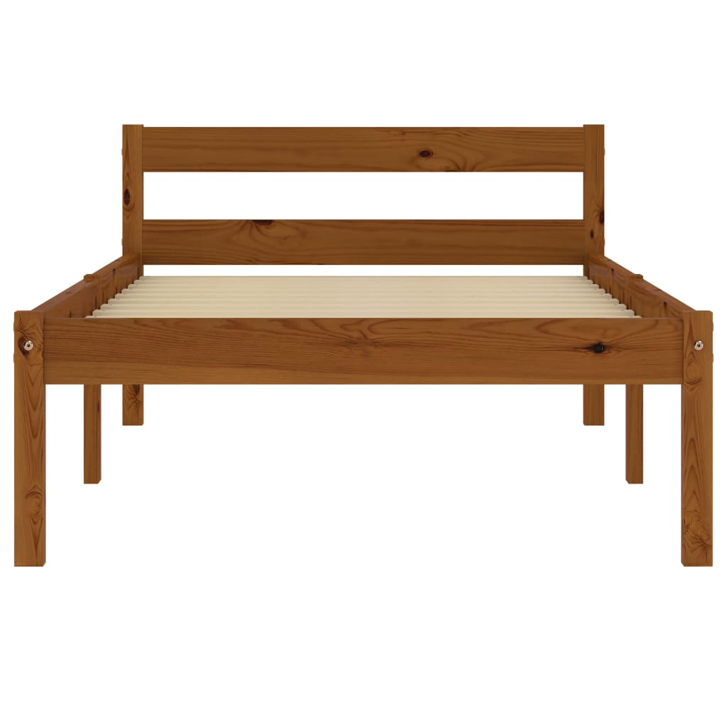 Bedframe Massief Grenenhout 100 x 200 cm Honingbruin