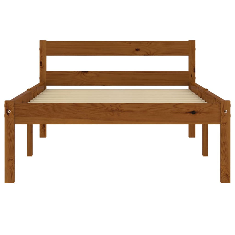 Bedframe Massief Grenenhout 100 x 200 cm Honingbruin