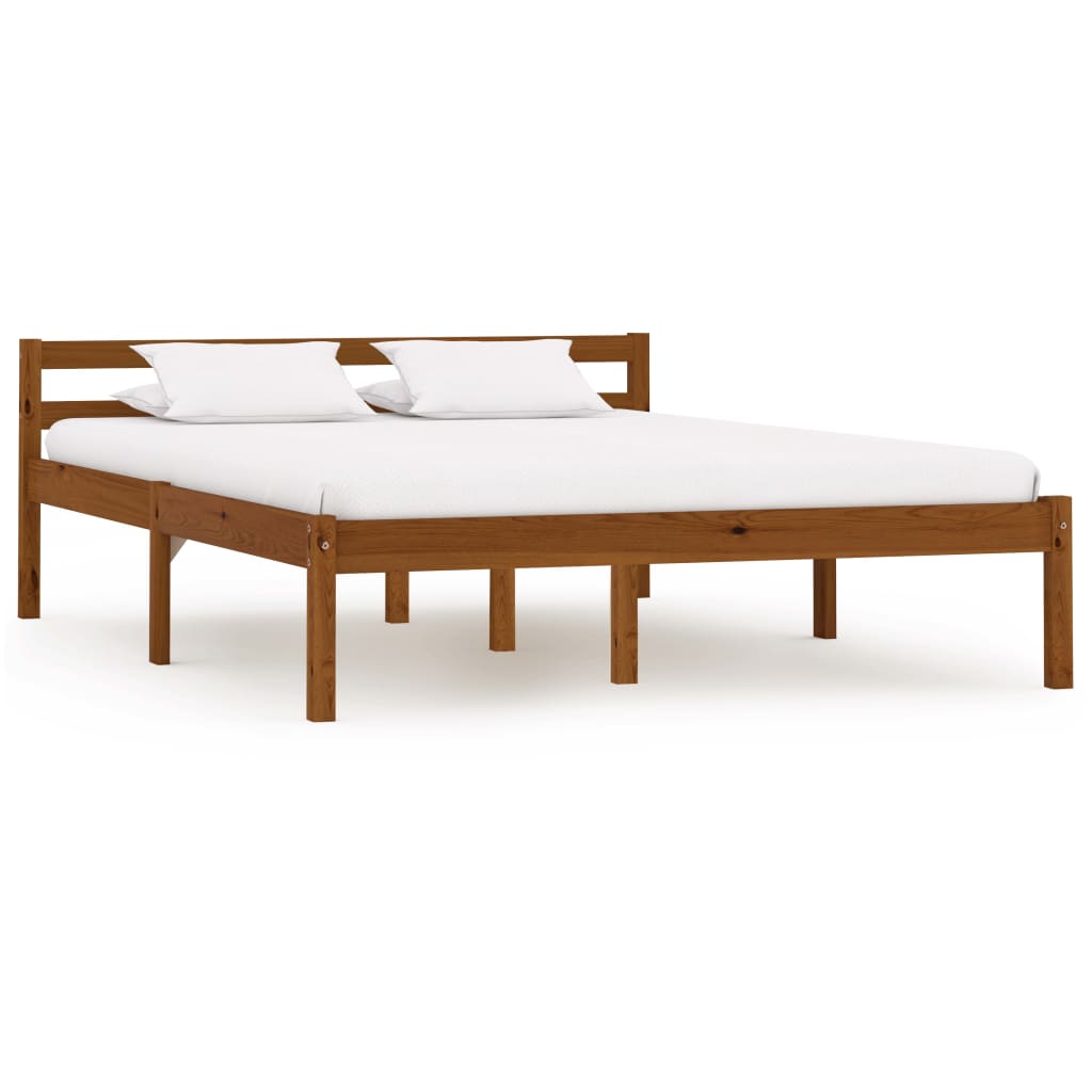 Bedframe Massief Grenenhout 140 x 200 cm Honingbruin