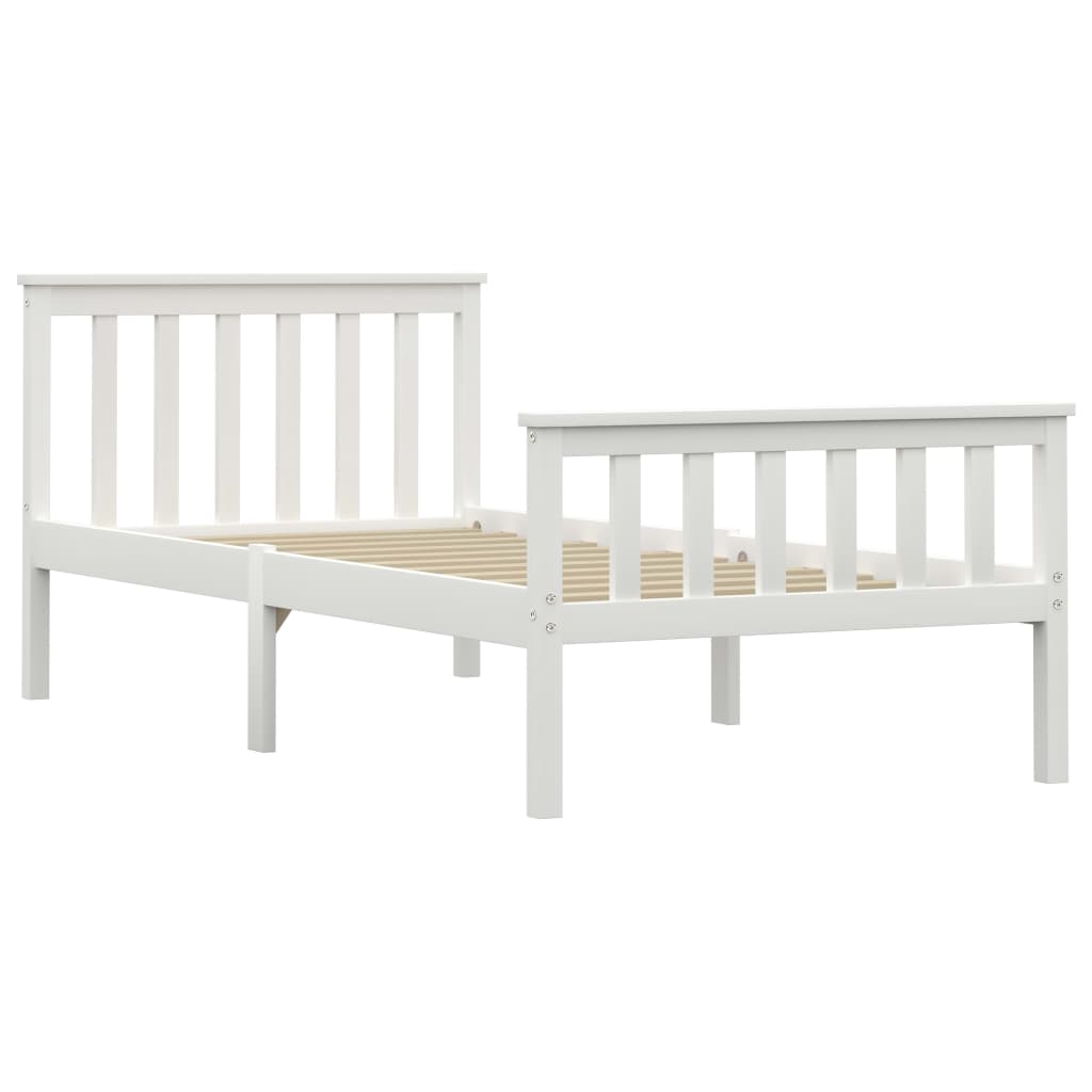 Bedframe Massief Grenenhout 100 x 200 cm Wit