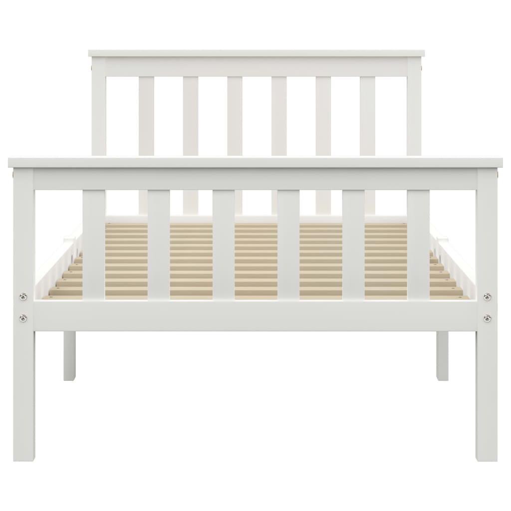Bedframe Massief Grenenhout 100 x 200 cm Wit