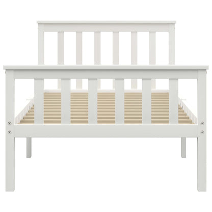 Bedframe Massief Grenenhout 100 x 200 cm Wit