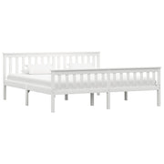 Bedframe massief grenenhout wit 180x200 cm