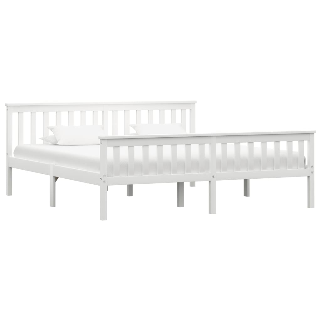 Bedframe Massief Grenenhout 180 x 200 cm Wit