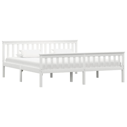 Bedframe Massief Grenenhout 180 x 200 cm Wit