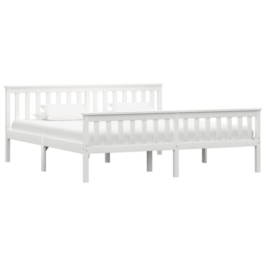 Bedframe Massief Grenenhout 180 x 200 cm Wit