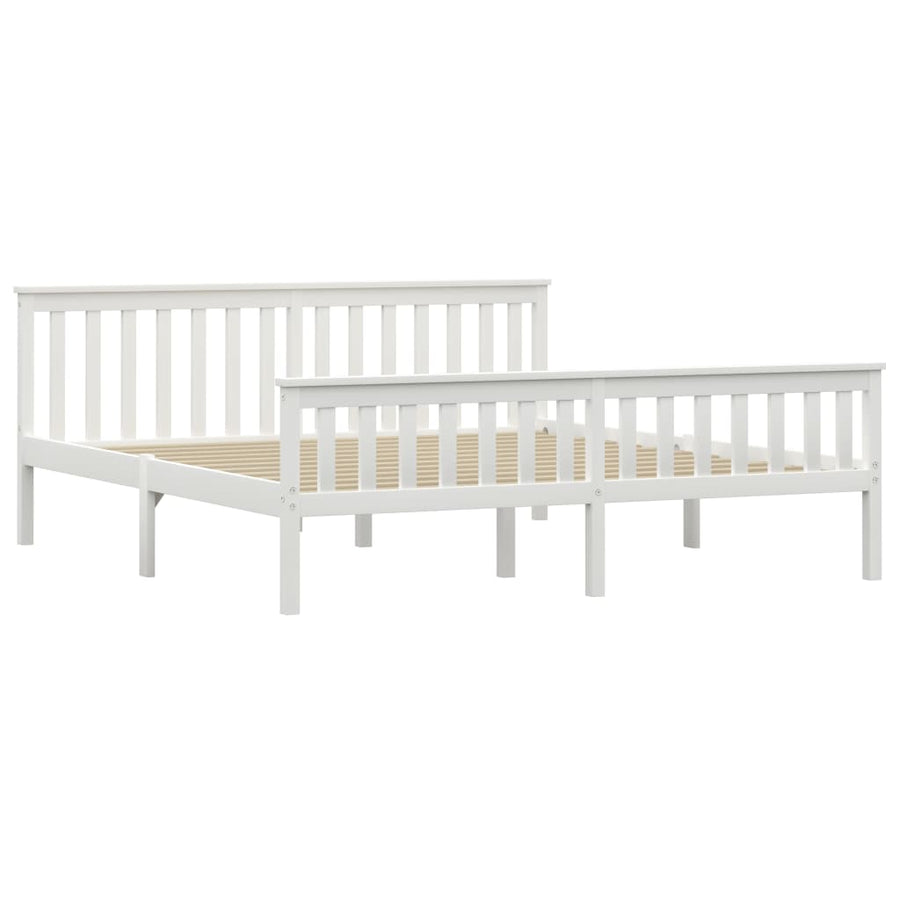 Bedframe Massief Grenenhout 180 x 200 cm Wit