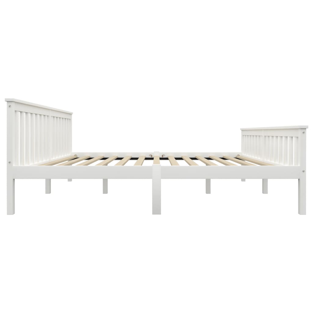 Bedframe Massief Grenenhout 180 x 200 cm Wit