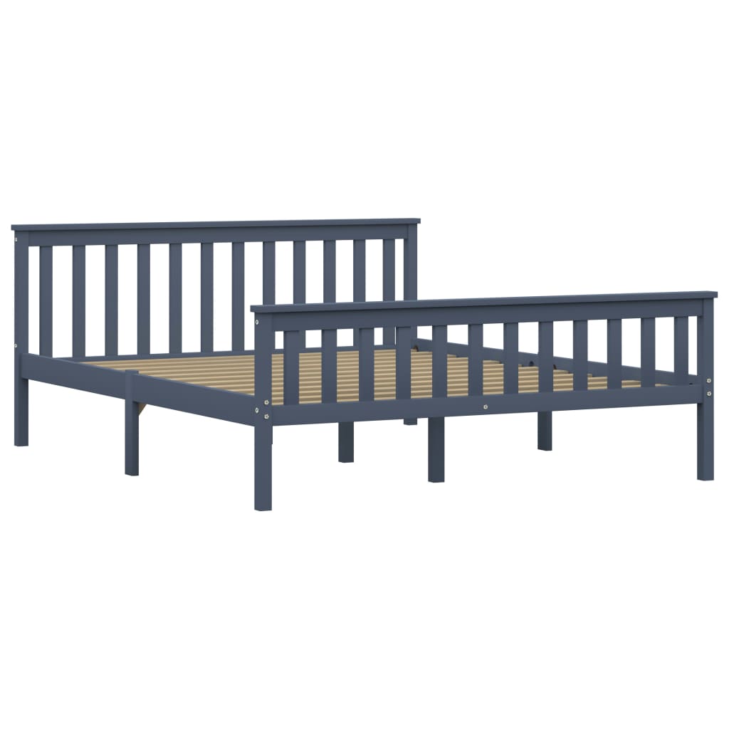 Bedframe Massief Grenenhout 160 x 200 cm Grijs