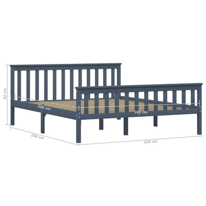 Bedframe Massief Grenenhout 160 x 200 cm Grijs