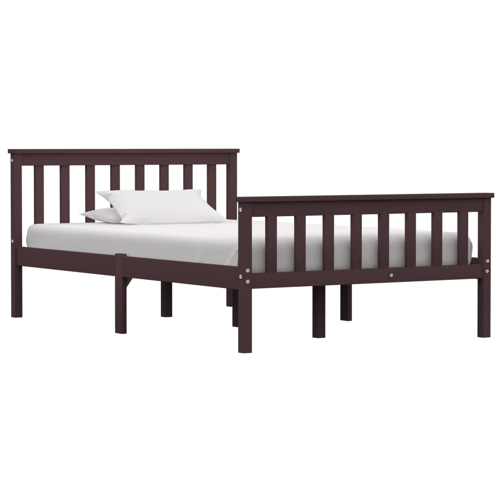 Bedframe Massief Grenenhout 120 x 200 cm Donkerbruin