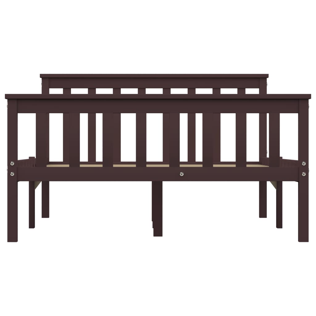 Bedframe Massief Grenenhout 120 x 200 cm Donkerbruin