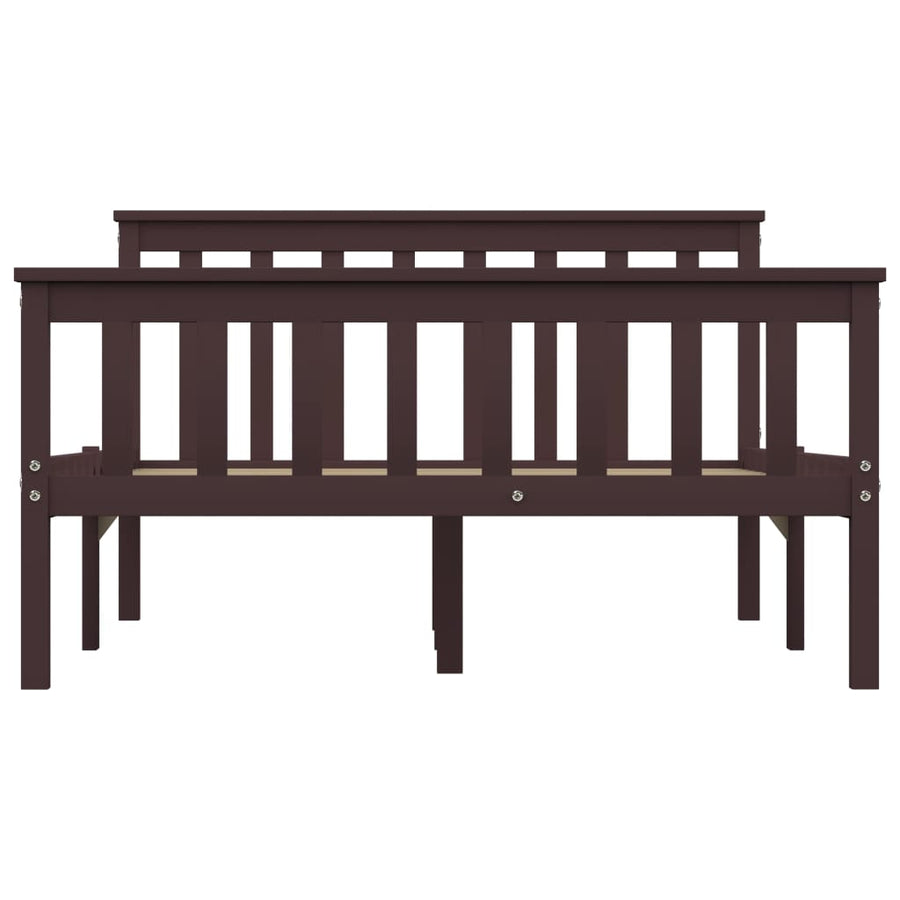 Bedframe Massief Grenenhout 120 x 200 cm Donkerbruin