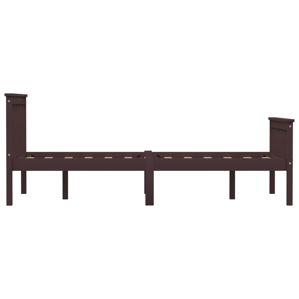 Bedframe Massief Grenenhout 120 x 200 cm Donkerbruin