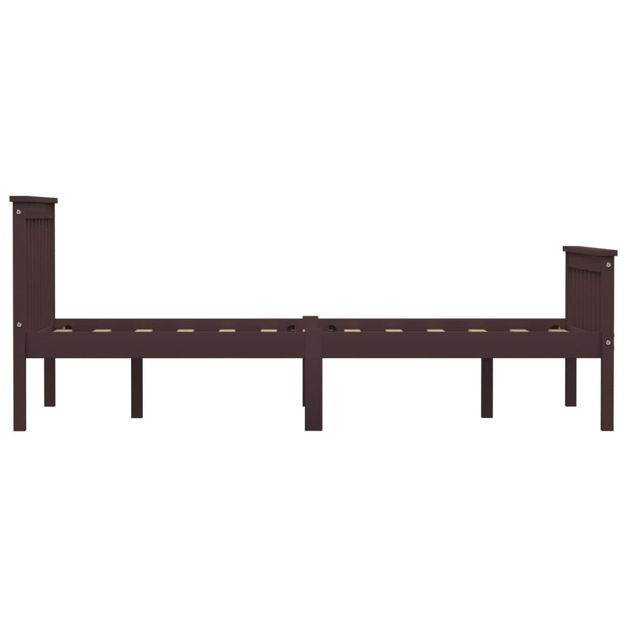 Bedframe Massief Grenenhout 120 x 200 cm Donkerbruin