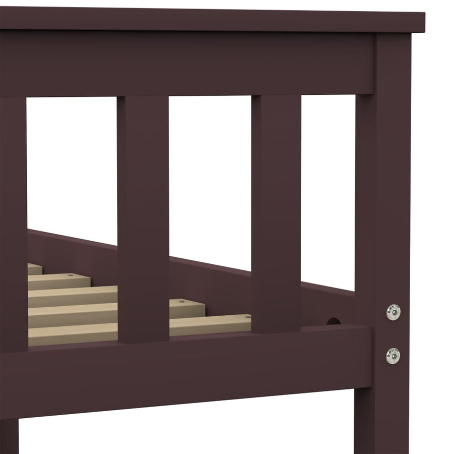 Bedframe Massief Grenenhout 120 x 200 cm Donkerbruin