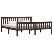 Bedframe massief grenenhout 180x200 cm donkerbruin