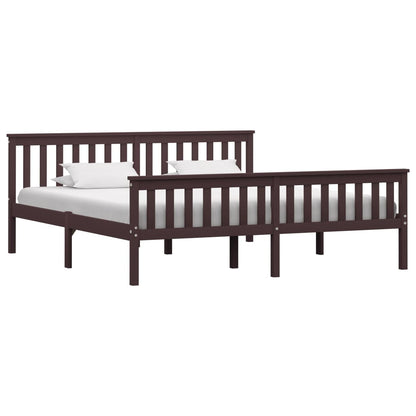 Bedframe Massief Grenenhout 180 x 200 cm Donkerbruin