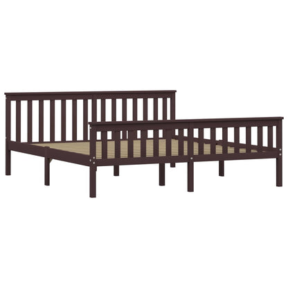 Bedframe Massief Grenenhout 180 x 200 cm Donkerbruin