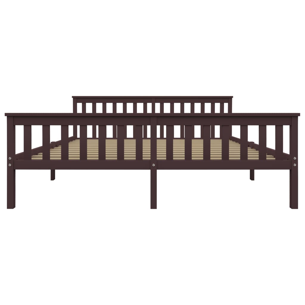 Bedframe Massief Grenenhout 180 x 200 cm Donkerbruin