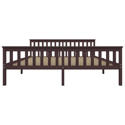 Bedframe Massief Grenenhout 180 x 200 cm Donkerbruin