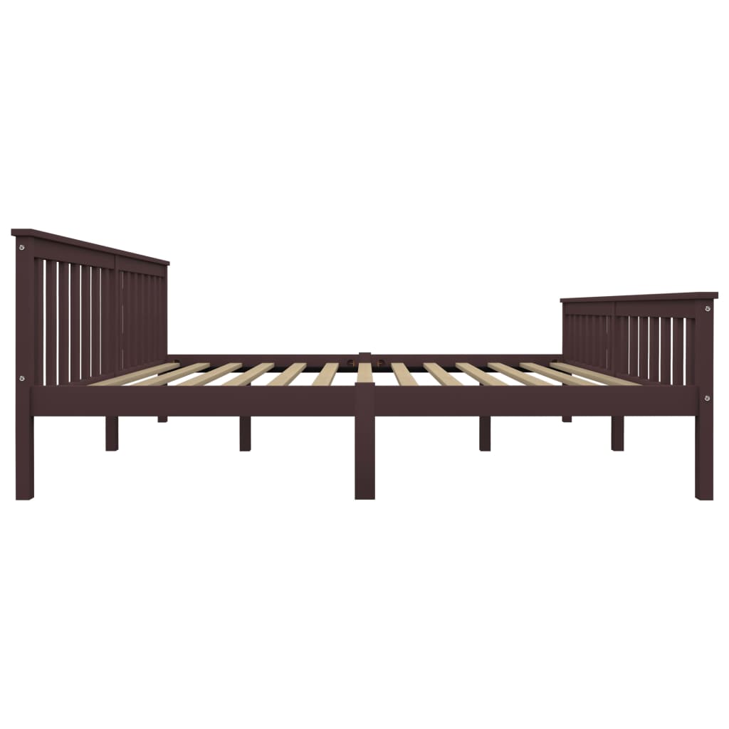Bedframe Massief Grenenhout 180 x 200 cm Donkerbruin