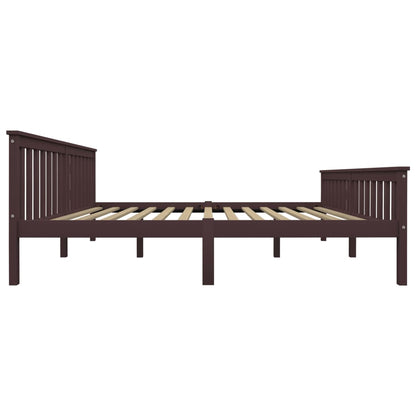 Bedframe Massief Grenenhout 180 x 200 cm Donkerbruin