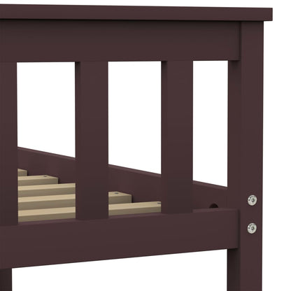 Bedframe Massief Grenenhout 180 x 200 cm Donkerbruin