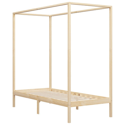 Hemelbedframe Massief Grenenhout 100 x 200 cm Bruin