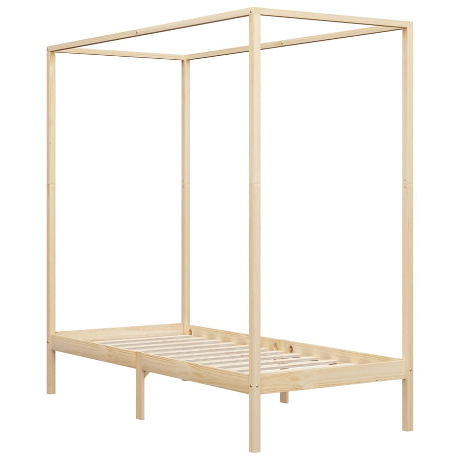 Hemelbedframe Massief Grenenhout 100 x 200 cm Bruin