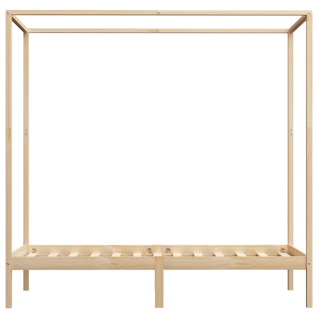 Hemelbedframe Massief Grenenhout 100 x 200 cm Bruin