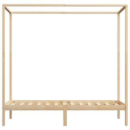 Hemelbedframe Massief Grenenhout 100 x 200 cm Bruin