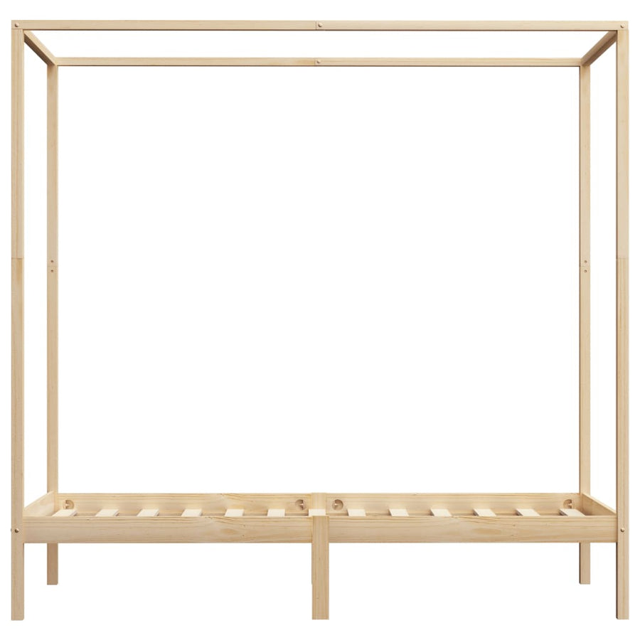 Hemelbedframe Massief Grenenhout 100 x 200 cm Bruin
