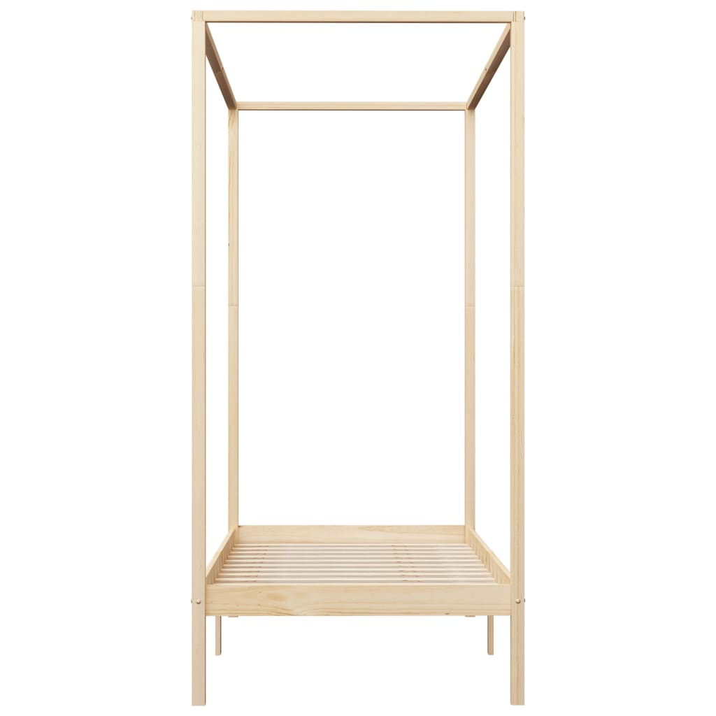 Hemelbedframe Massief Grenenhout 100 x 200 cm Bruin