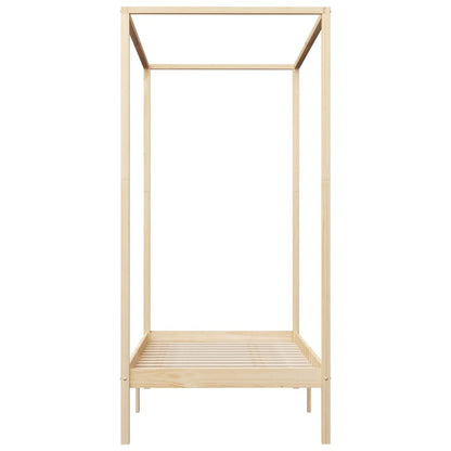 Hemelbedframe Massief Grenenhout 100 x 200 cm Bruin
