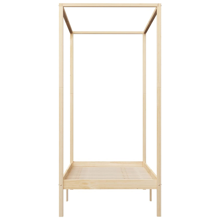Hemelbedframe Massief Grenenhout 100 x 200 cm Bruin