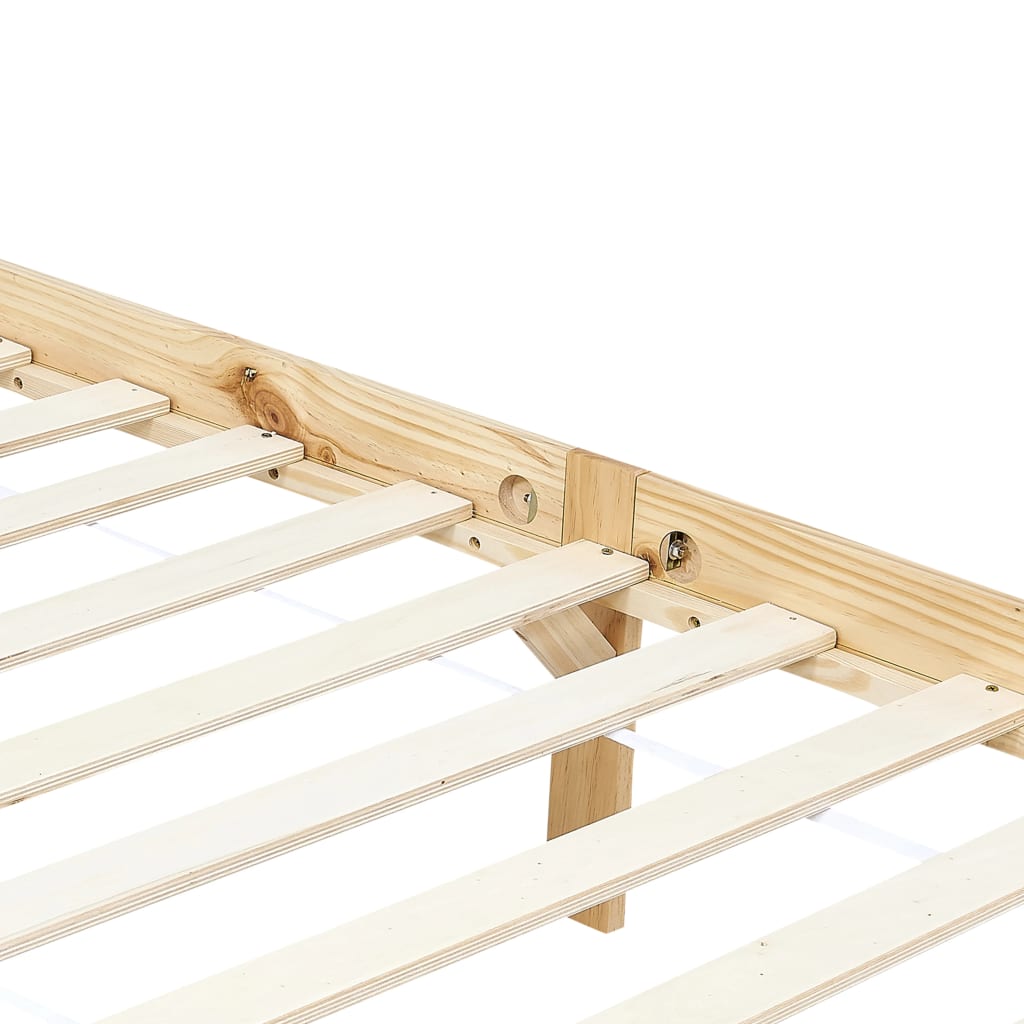 Hemelbedframe Massief Grenenhout 100 x 200 cm Bruin