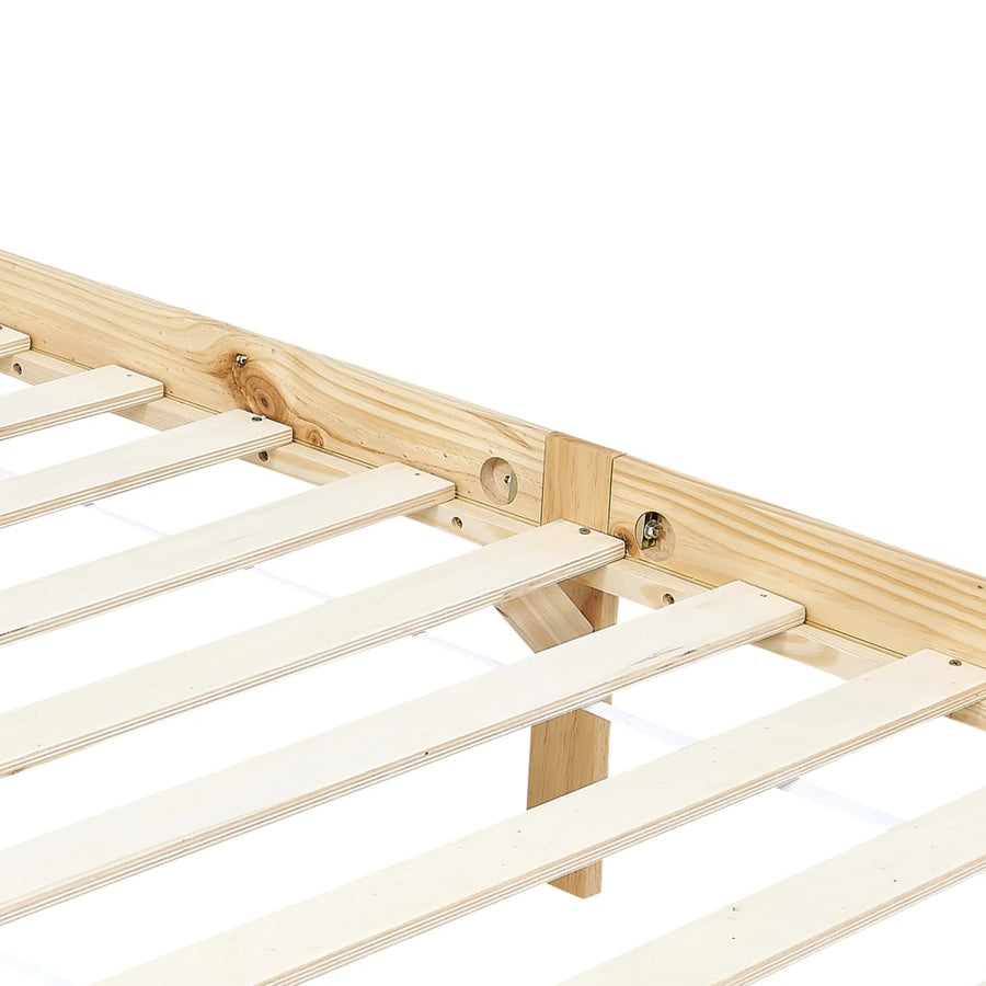 Hemelbedframe Massief Grenenhout 100 x 200 cm Bruin