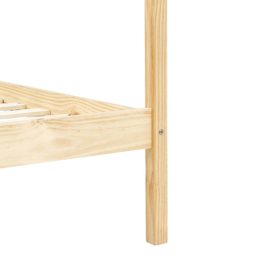 Hemelbedframe Massief Grenenhout 100 x 200 cm Bruin