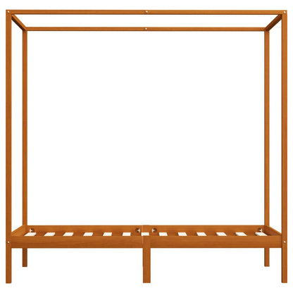 Hemelbedframe Massief Grenenhout 90 x 200 cm Honingbruin