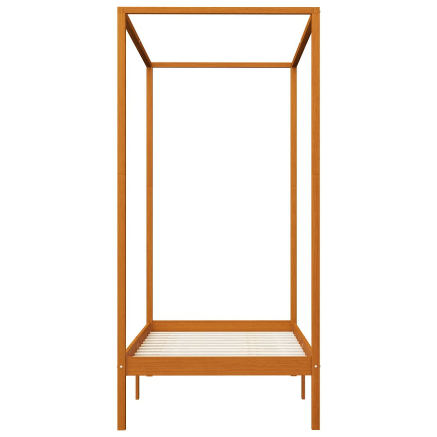 Hemelbedframe Massief Grenenhout 90 x 200 cm Honingbruin