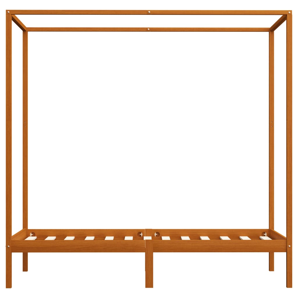 Hemelbedframe Massief Grenenhout 100 x 200 cm Honingbruin