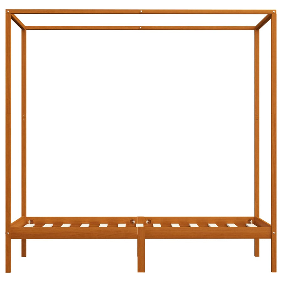 Hemelbedframe Massief Grenenhout 100 x 200 cm Honingbruin