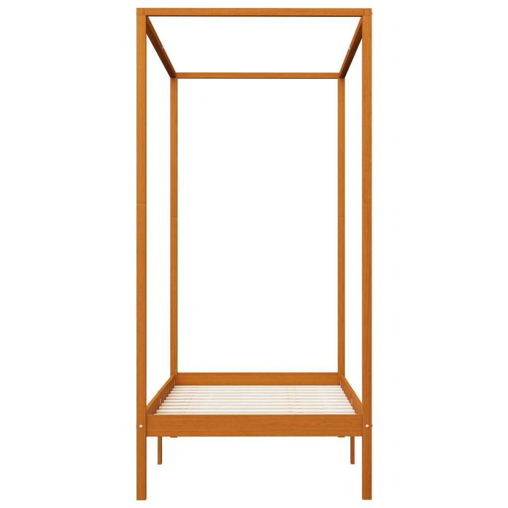 Hemelbedframe Massief Grenenhout 100 x 200 cm Honingbruin
