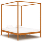 Hemelbedframe Massief Grenenhout 160 x 200 cm Honingbruin