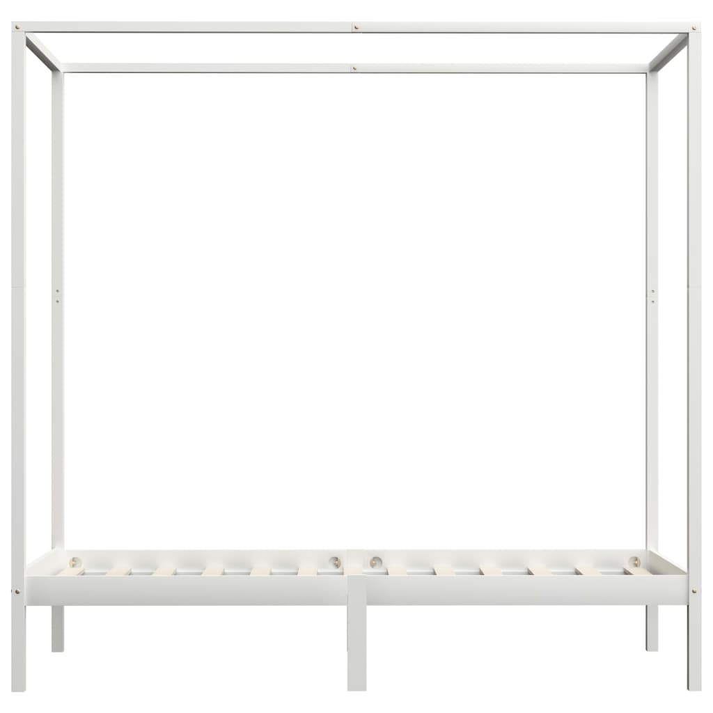 Hemelbedframe Massief Grenenhout 90 x 200 cm Wit