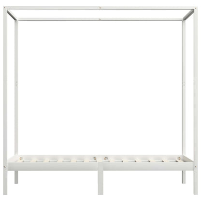 Hemelbedframe Massief Grenenhout 90 x 200 cm Wit