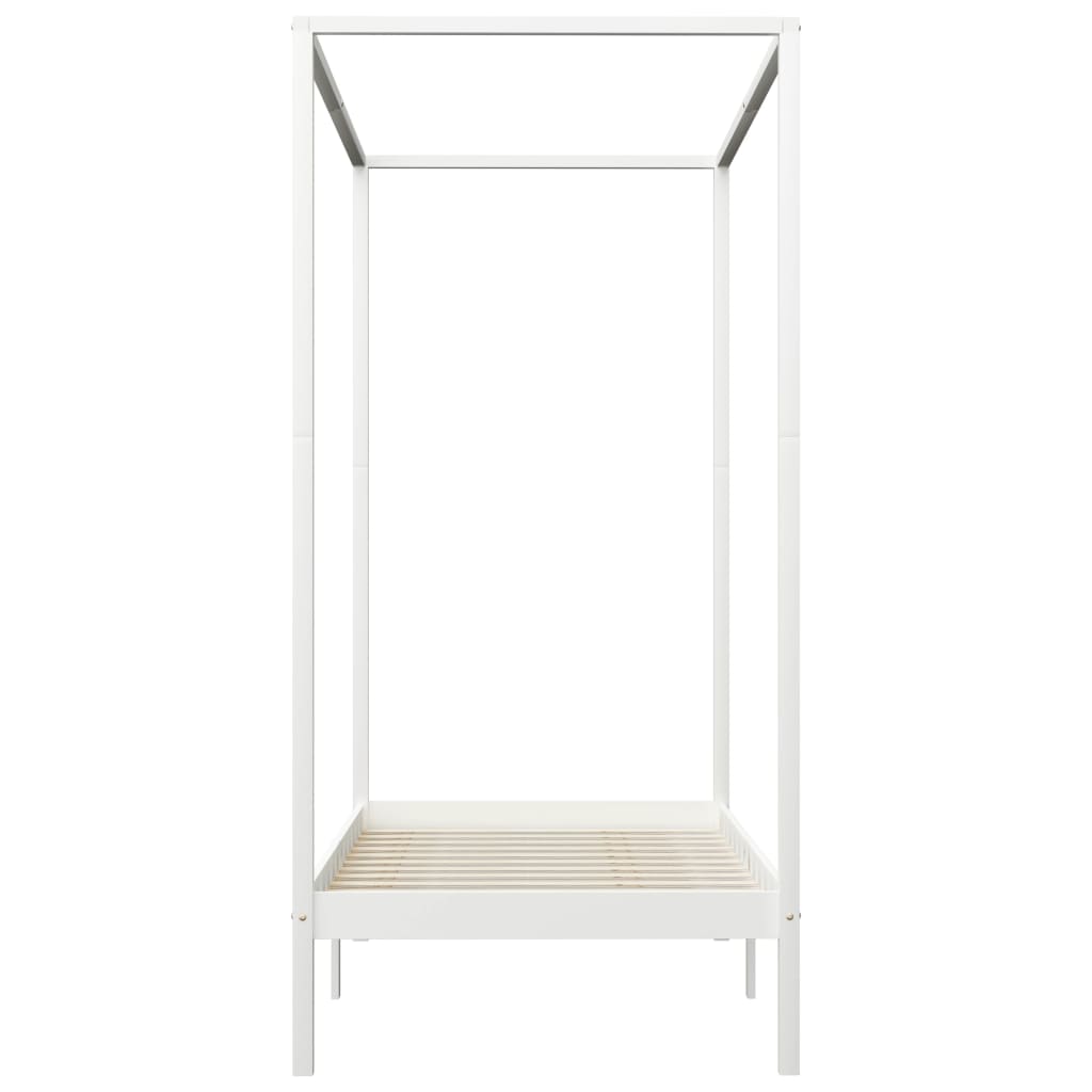Hemelbedframe Massief Grenenhout 90 x 200 cm Wit