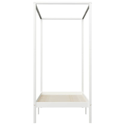 Hemelbedframe Massief Grenenhout 90 x 200 cm Wit
